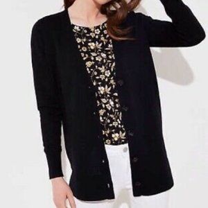 Set of 2 LOFT Boyfriend Cardigans Black and Floral